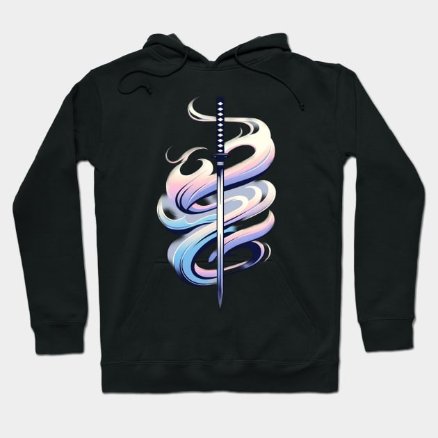 Katana amongst Flames Hoodie by RetroFusion